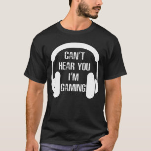 Grappig gamer cadeau headset Kan je niet horen Ik T-shirt