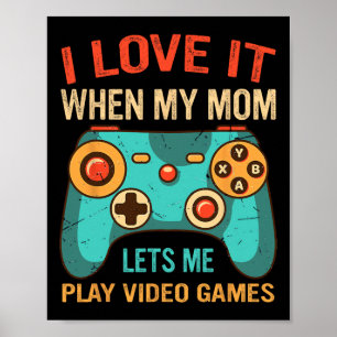 Grappig gamer cadeau voor jongens console videogam poster