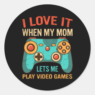Grappig gamer cadeau voor jongens console videogam ronde sticker