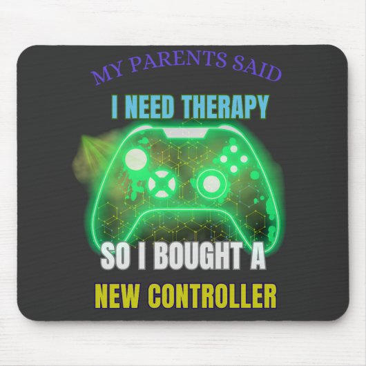 Grappig gamer citaat controller grafische muismat (Voorkant)