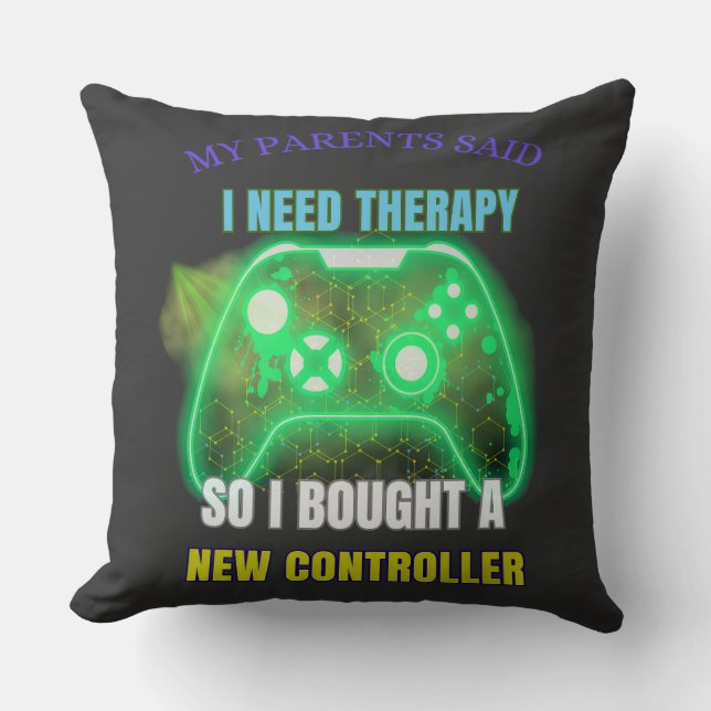 Grappig gamer citaat controller grafische werp kus kussen (Voorkant)
