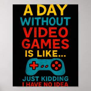 Grappig gamer citaat grafische tee heren jongens t poster