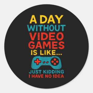 Grappig gamer citaat grafische tee heren jongens t ronde sticker