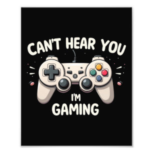 Grappig gamer dat ik je niet kan horen. foto afdruk