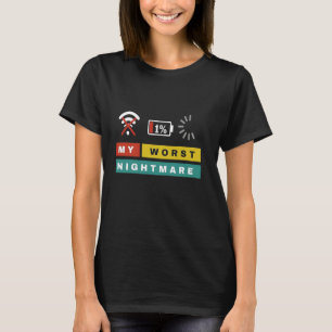 Grappig Gamer Design voor Geeks Mijn ergste nachtm T-shirt