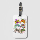 Grappig Gamer Halloween Bagagelabel (Voorkant (verticaal))