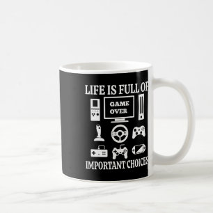 Grappig gamer shirt Leven zit vol met belangrijke Koffiemok