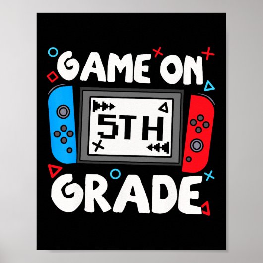 Grappig gamer spel op 5e klas terug naar school Ki Poster (Voorkant)