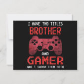 Grappig gamer  videogames voor jongens Brother (Achterkant)