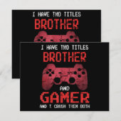 Grappig gamer  videogames voor jongens Brother (Voorkant / Achterkant)