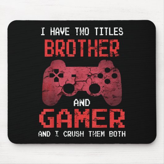 Grappig gamer  videogames voor jongens Brother Muismat (Voorkant)