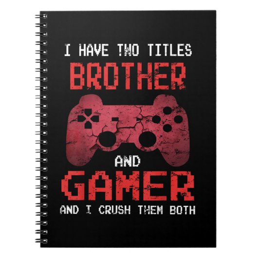 Grappig gamer videogames voor jongens Brother Notitieboek (Voorkant)