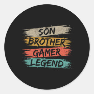 Grappig gamer videogames voor jongens Brother S Ronde Sticker