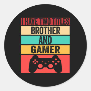 Grappig gamer videogames voor jongens Brother S Ronde Sticker