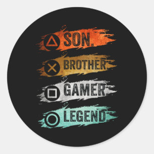 Grappig gamer videogames voor jongens Brother S Ronde Sticker