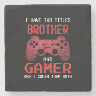 Grappig gamer  videogames voor jongens Brother Stenen Onderzetter