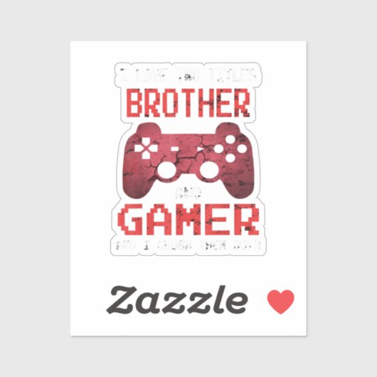 Grappig gamer  videogames voor jongens Brother Sticker (Vel)