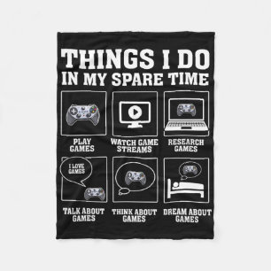 Grappig gamer wat ik doe in mijn vrije tijd bij ga fleece deken
