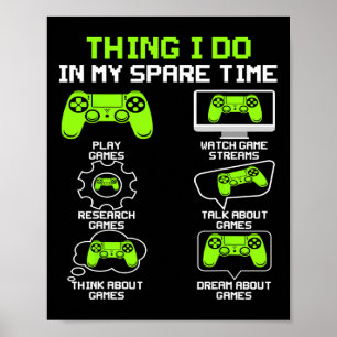 Grappig gamer wat ik doe in mijn vrije tijd bij ga poster