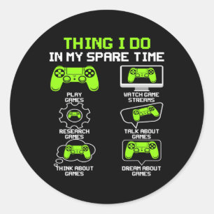 Grappig gamer wat ik doe in mijn vrije tijd bij ga ronde sticker