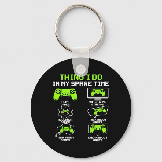 Grappig gamer wat ik doe in mijn vrije tijd bij ga sleutelhanger (Voorkant)
