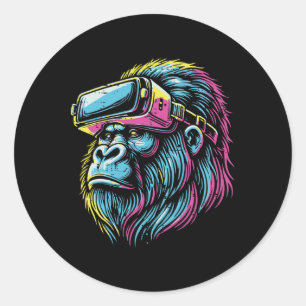 Grappig Gaming Cool Video Games Gamer Mannen Boys  Ronde Sticker