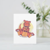 Grappig Gaming Dinosaurus T-Rex Gamer Cool Kinder  Briefkaart (Staand voorkant)