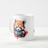 Grappig Gaming Red Panda Lover Koffiemok (Voorkant links)