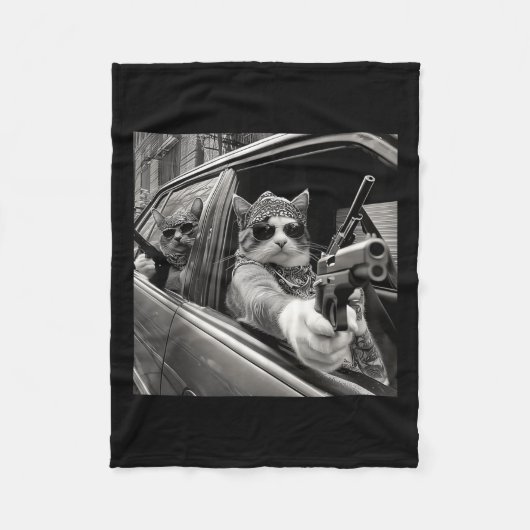Grappig Gangster Cat Meme Cat Dad Vrouwen Grap Fleece Deken (Voorkant)