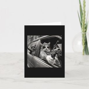 Grappig  Gangster Cat Meme Cat Dad Vrouwen Grap Kaart