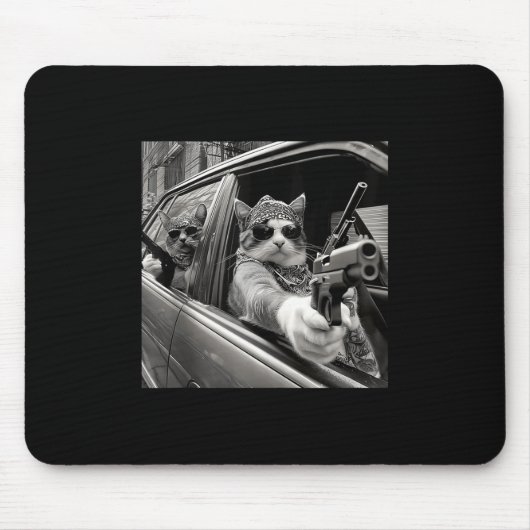Grappig Gangster Cat Meme Cat Dad Vrouwen Grap Muismat (Voorkant)