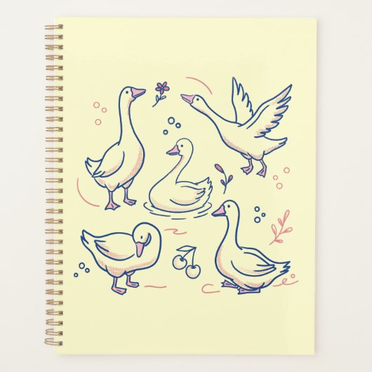 Grappig Ganzenpatroon Planner (Voorkant)