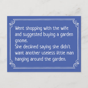 Grappig Gardening Joke. Garden Gnome Briefkaart