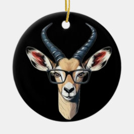 Grappig gazelle gezicht voor safari en bril liefhe keramisch ornament
