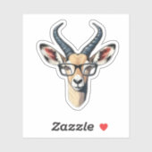 Grappig gazelle gezicht voor safari en bril liefhe sticker (Vel)