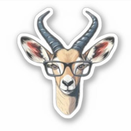 Grappig gazelle gezicht voor safari en bril liefhe sticker