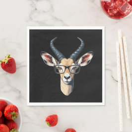 Grappig gazellegezicht voor safari- en bril liefhe servet