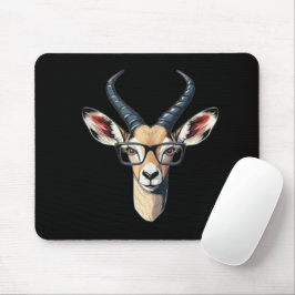Grappig gazellegezicht voor safarikijker en bril l muismat