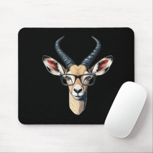 Grappig gazellegezicht voor safarikijker en bril l muismat