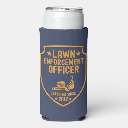 Grappig gazon maaien papa tuin werk papa grap seltzer blikjeskoeler (Seltzer Achterkant)