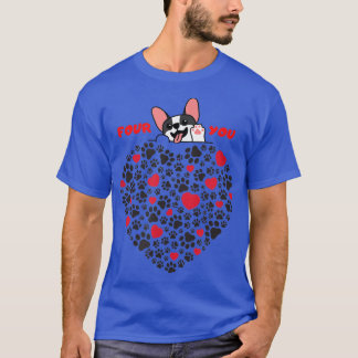 Grappig gebaar van een puppy, ik hou van honden, H T-shirt