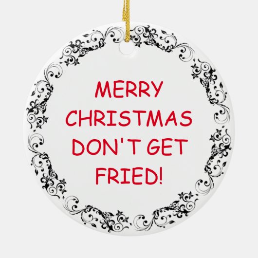 Grappig gebakken kip kerst keramisch ornament (Achterkant)