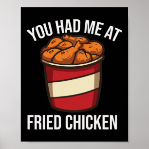 Grappig Gebakken Kippenliefhebber Fast Food BBQ Gr Poster