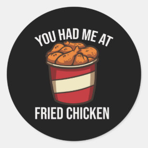 Grappig Gebakken Kippenliefhebber Fast Food BBQ Gr Ronde Sticker