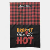 Grappig gebakken koken laten vallen alsof het heet theedoek (Verticaal)