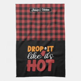 Grappig gebakken koken laten vallen alsof het heet theedoek