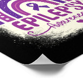 Grappig gebleekt regenboog Paarse lint Epilepsie A Poster (Hoek)