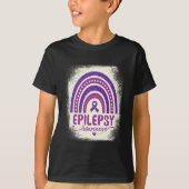 Grappig gebleekt regenboog Paarse lint Epilepsie A T-shirt (Voorkant)