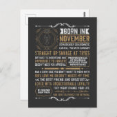 Grappig Geboren In November Verjaardag Schorpioen  Briefkaart (Voorkant / Achterkant)