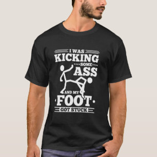 Grappig gebroken been chirurgie, voet kreeg vast l t-shirt